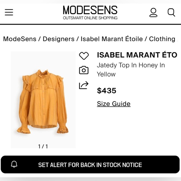 Isabel Marant Etoile Jatedy yellow blouse in honey NWT - Picture 6 of 10